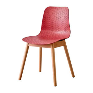 Sillas de Comedor Apilables de Plástico Rojo Moderno 2026 con Respaldo para Sala de Estar y Bar en Casa - Product Image 4