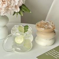 Verre à double paroi transparent élégant avec poignée pour café, thé, bière, eau, cadeaux de fête