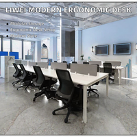 Bureau de travail modulaire pour 2, 4, 6 ou 8 personnes avec rangement pour atelier ou bureau ouvert
