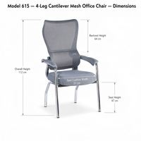 Chaise de bureau ergonomique empilable de luxe pour réception, visiteurs et personnel, avec support lombaire