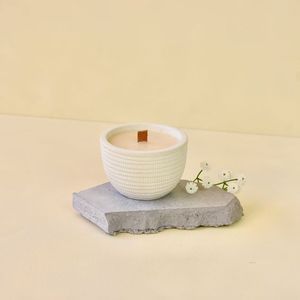 Bougies parfumées en pot de ciment plaqué or fissuré Huaming Bougie parfumée à mèche en bois d'oud noir en <span class=keywords><strong>marbre</strong></span> de luxe parfumé en gros - Product Image 5