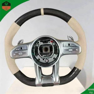 Volant pour Benz <span class=keywords><strong>AMG</strong></span> GT <span class=keywords><strong>CLA</strong></span> GLB <span class=keywords><strong>35</strong></span> 45 GLB GLE 53 63 <span class=keywords><strong>AMG</strong></span> GT S <span class=keywords><strong>4MATIC</strong></span> en fibre de carbone véritable - Product Image 3