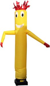 Danseur gonflable jaune <span class=keywords><strong>Smiley</strong></span> avec cheveux rouges, figurine tubulaire ondulante pour promotion en magasin, <span class=keywords><strong>grand</strong></span> ouverture, événement client - Product Image 3