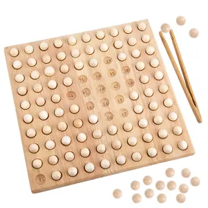 儿童蒙特梭利教育早期学习数学1-100数字木夹球珠游戏儿童益智板玩具
