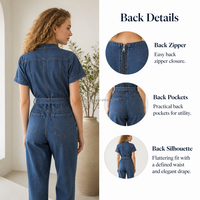Yegao Hiver Vente en gros Personnalisé Faible MOQ 100% Coton Denim Imperméable Haut décontracté à manches courtes Lavé Respirant OEM Femme Uni