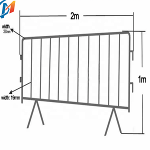 Barrière piétonnière de barrière provisoire de pied de type V barrière en acier galvanisée barrière de contrôle des foules - Product Image 4