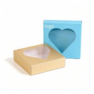 Factory Direct Customizable Square <b>Paper</b> Gift Box With Heart Window Eco-friendly Ideal for Bakery & Gift Packaging - Product Image 1