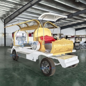 Best Selling Golden and White 2 Seats Funeral Vintage Car Supplier Electric High Quality Funeral Classic Car - Product Image 1