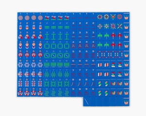 Jeu de tuiles de mahjong bleues imprimées pour quatre joueurs, jeu de table - Product Image 1