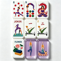 Jeu de Mahjong Américain de Luxe avec Perles Baroques Premium, Tuiles en Acrylique Scintillantes, Clés Dorées Gravées sur Mesure, Jeu de Société de Collection, Cadeau
