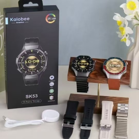 New Arrivals SK53 Smart Watch 1.53inch AMOLED Screen IP68 Waterproof Magnetic Android NFC Watch AI Assistant Call