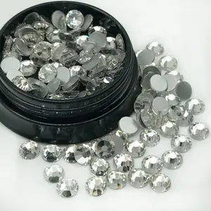 Elegante decorazione rotonda posteriore piatta AB Cristal strass diamanti gioielli Nail Art