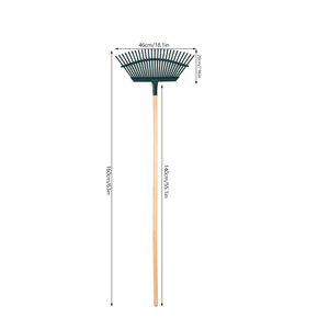 Râteau paysager <span class=keywords><strong>extra</strong></span> <span class=keywords><strong>large</strong></span> à 25 dents de qualité industrielle GIYU OEM ODM pour les feuilles d'automne et l'entretien des pelouses - Râteau à éventail en acier robuste ergonomique - Product Image 2