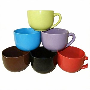 Fabricants de tasses à soupe en porcelaine blanche, tasses à soupe bon marché avec poignée, tasses à café en porcelaine blanche unie - Product Image 1