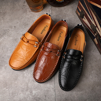 Chaussures en cuir véritable pour hommes, style britannique, mocassins décontractés, chaussures de marche décontractées, semelle en caoutchouc antidérapante, printemps-été
