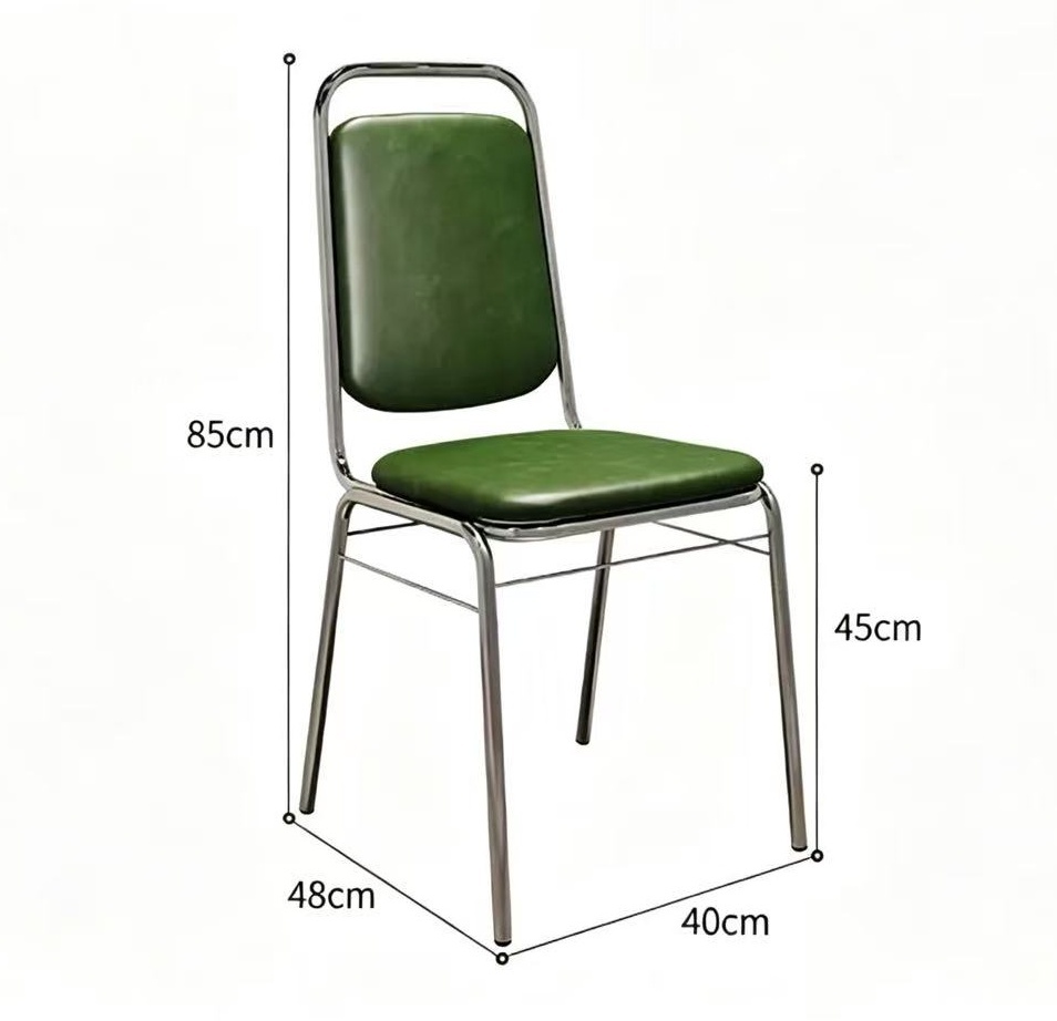Silla de acero inoxidable azul.