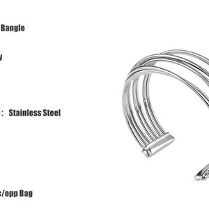 เครื่องประดับแฟชั่นวินเทจ เครื่องประดับทันสมัย สร้อยข้อมือสแตนเลสปรับได้สำหรับผู้หญิง สร้อยข้อมือแบบโปร่งสลักชื่อได้สำหรับผู้หญิง - Product Image 5
