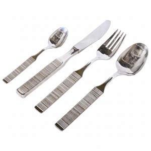 Trending Cheapest Wedding Restaurants Cutlery <b>Set</b> Knife <b>Spoons</b> <b>Fork</b> Flatware <b>Sets</b> Silver for Home Hotel Kitchenware Dining Table - Product Image 1
