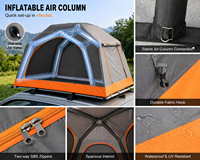 Tente de toit de voiture gonflable personnalisée en usine, imperméable, pliable, installation rapide, tente de toit de voiture gonflable pour le camping