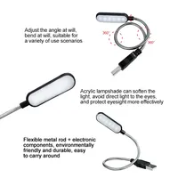 Portable USB LED Mini livre lumière liseuse lampe de Table Flexible 6leds lampe USB pour batterie externe ordinateur portable ordinateur portable