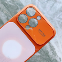 Coque de téléphone vierge en verre couleur orange pour impression UV, compatible iPhone 17 Pro Max, 17 Pro, 17 Air, avec feuille de verre trempé