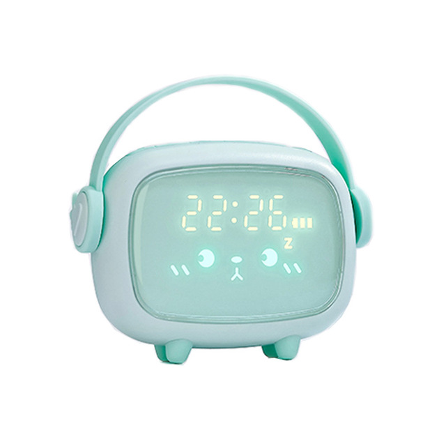 Newest Design Hot Selling Cute Face Sleep Trainer Smart Led Table Alarm Clock  for Kids