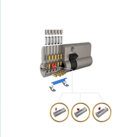JIXIN Serrure de porte à mortaise cylindrique de profil européen de haute qualité, en laiton, 3 clés, finition brossée, entraxe 70 mm, Grade 1 ANSI