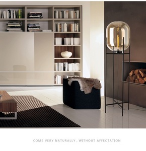 Postmoderne créatif minimaliste designer hiver melon <span class=keywords><strong>verre</strong></span> lampadaire nord européen vent chambre chevet hôtel lampadaire - Product Image 6