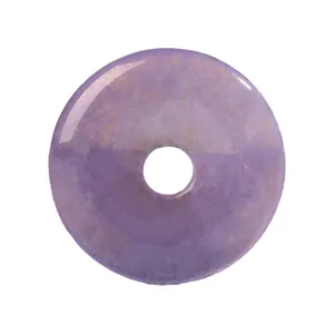 Quality Assurance Purple Jade Jewelry Donut Beads With Hole In Middle Necklace Pendant