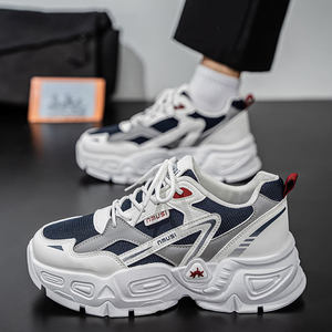 Zapatillas deportivas casuales de plataforma para hombre, estilo chunky, transpirables, de malla, para caminar, de cuero, para correr, de moda, superventas - Product Image 1