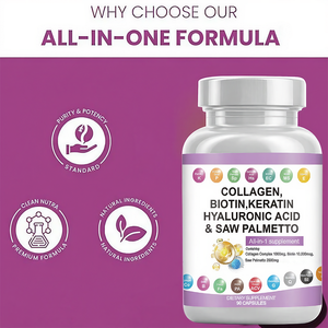 Cápsulas de Suplemento de Belleza Todo en Uno Synkonda <span class=keywords><strong>con</strong></span> Colágeno Vegano, Biotina, Saw Palmetto y Ácido Hialurónico para Cabello, Piel y Uñas, <span class=keywords><strong>Bloqueador</strong></span> de DHT, 90 Unidades - Product Image 3
