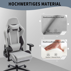 Chaise de bureau <span class=keywords><strong>gamer</strong></span> inclinable à 360 degrés, entièrement personnalisable, nouvelle, meilleure chaise de bureau, <span class=keywords><strong>fauteuil</strong></span> réglable, revêtement beige - Product Image 3