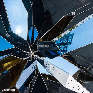 Vincentaa <span class=keywords><strong>Hotel</strong></span> Sculpture abstraite en acier inoxydable Sculpture décorative moderne creuse Sculpture géométrique - Product Image 3