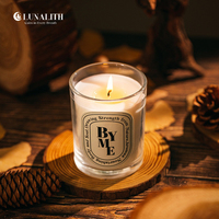 Vela Aromática de Lujo en Frasco de Vidrio, Decoración para el Hogar, Marca de Moda |   Velas Aromáticas de Cera de Soya con Logotipo Personalizado al por Mayor para Acción de Gracias