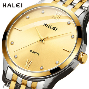 Envío Directo HALEI Nuevo Reloj de Cuarzo Original para Hombre con Diamantes, Resistente al Agua 3BAR, Acero Inoxidable, Movimiento Japonés, Venta al Por Mayor - Product Image 3