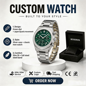 Reloj Cronógrafo de Cuarzo para Hombre, Diseño Japonés de Lujo, Cristal Ecológico, Correa de Acero Inoxidable de 20 mm, 5 ATM, Fabricación OEM - Product Image 1