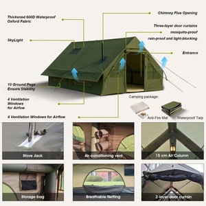 CZFIT LH2701 Tenda da Campeggio Gonfiabile Portatile a Doppio Strato per Quattro Stagioni, Impermeabile in Tessuto Oxford PVC, Montaggio Rapido, Due Camere da Letto - Product Image 3