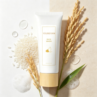 Crème Nettoyante Visage au Riz Bio Naturel – Nettoyage en Profondeur, Apaise, Hydrate, Anti-Acné, Exfoliante – Format Voyage pour Tous