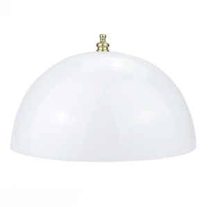 Moderne halfronde lampenkapset voor binnen, melkwit - antiek messing lampenklem + kleine kroonkap - Product Image 2