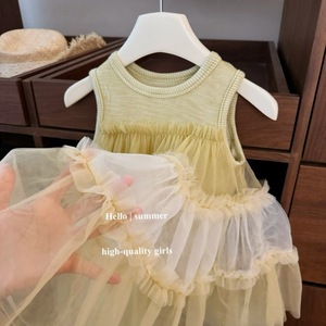 Child Star Circle Sleeveless Mesh Princess Dress Breathable For Girls Summer Vacation Style - Product Image 4