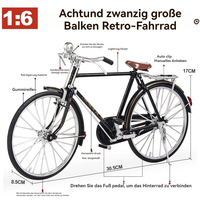 Modelo de bicicleta de aleación 1:6, Mini Retro, veintiocho barras, juguetes fundidos a presión para colección o decoración, modelo de bicicleta