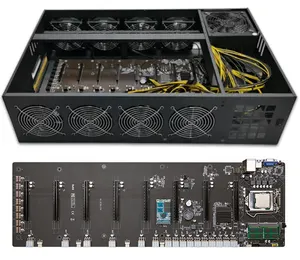 Capa para Servidor Play Home 8 Fãs Estoque 8Gpu 12 Gpu Rig barato por atacado slient 8gpu capa 65mm Gpu B85 dois ventiladores de refrigeração crus