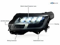 Untuk Land Rover Range Rover IV (L405) tahun 2014-2017 Lampu Depan yang Dimodifikasi dengan Matriks Empat Lensa LED