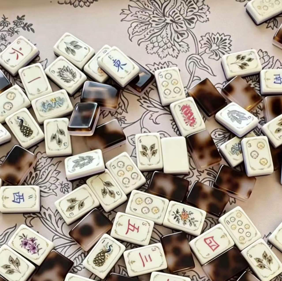 Tile Brown Lexury Pattern Tortoise Pattern American Mahjong Tiles High Quality Custom Mahjong ...
