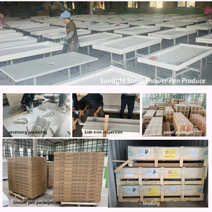 Bandeja de <span class=keywords><strong>ducha</strong></span> Antideslizante Base de <span class=keywords><strong>ducha</strong></span> Bandeja de <span class=keywords><strong>ducha</strong></span> de renovación de zanja de mármol cultivado blanco - Product Image 6