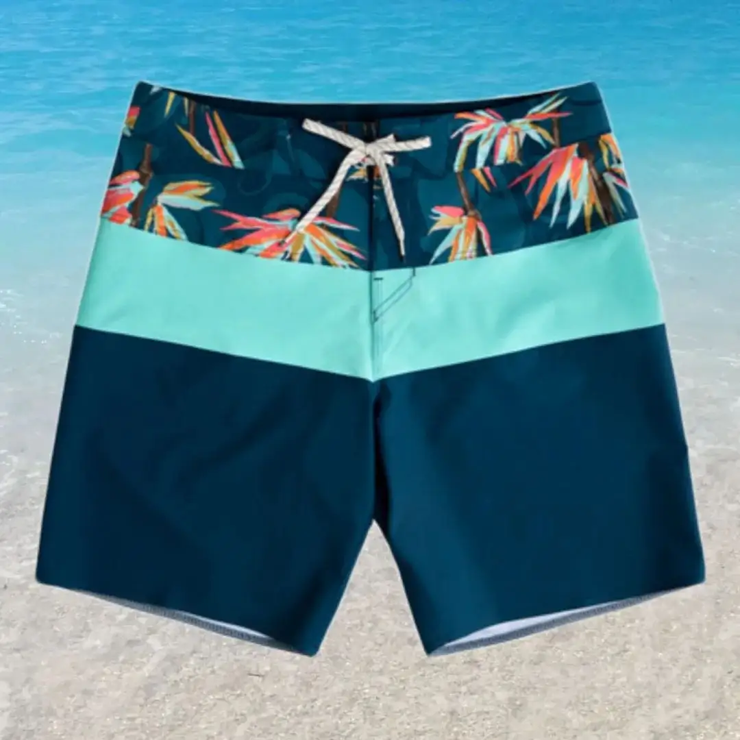 Pantalones cortos de playa para hombre y niño, tabla de surf de colores personalizados, sublimación, nailon reciclado, venta al por mayor