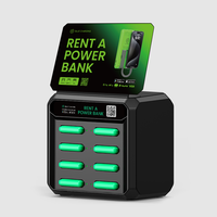 Station de Recharge Partagée à 8 Emplacements avec Affichage Publicitaire, Location de Batteries Externes, Distributeur Automatique de Power Banks et Chargeurs Rapides