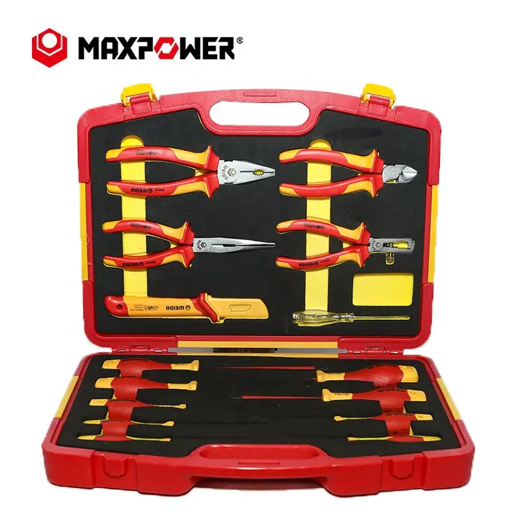 Maxpower 1000v 15pcs VDE kits insulated electrical tool boxes