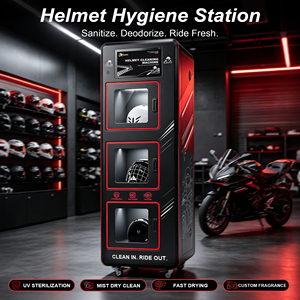 Máquina expendedora automática de limpieza de cascos de motocicleta de triple cámara con esterilización y limpieza en seco, habilitada para SDK y gestión basada en la nube - Product Image 1