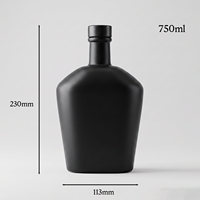 Bouteille de vin en verre 750 ml à prix d'usine, bouteilles de liqueur blanches vides, bouteille de whisky polygonale avec boîte en verre